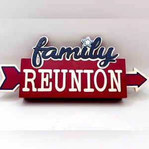 Family Reunion Wooden Sign Tabletop Decor Plague 11” x 4”